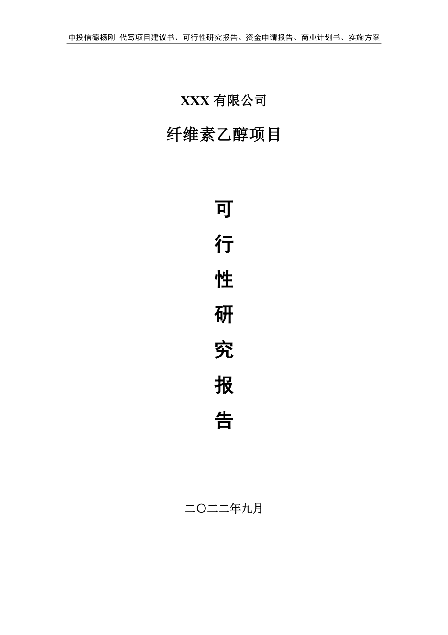 纤维素乙醇项目可行性研究报告建议书.doc_第1页