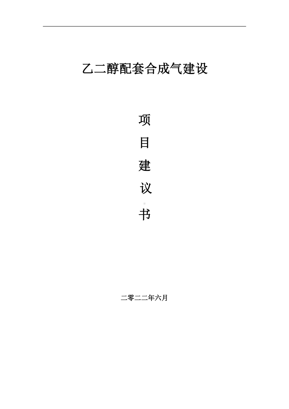 乙二醇配套合成气项目建议书（写作模板）.doc_第1页