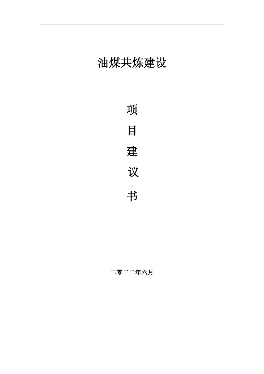 油煤共炼项目建议书（写作模板）.doc_第1页