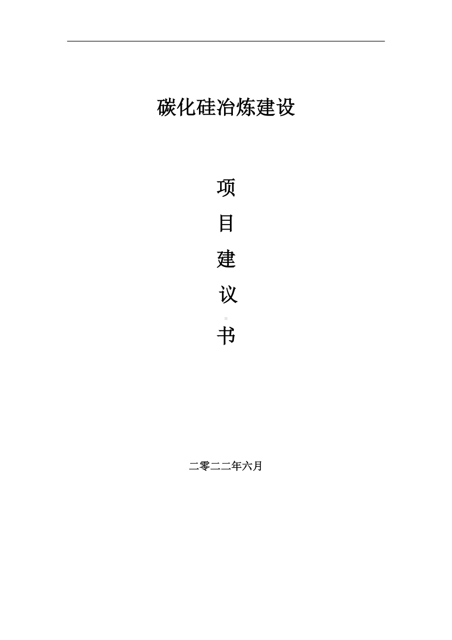 碳化硅冶炼项目建议书（写作模板）.doc_第1页