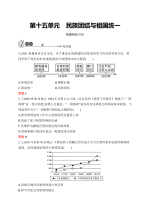 2023中考化学（人教版）复习练习 第15单元　民族团结与祖国统一.docx