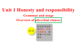 Unit 1 Honesty and responsibility Grammar and usage （ppt课件）-2022新牛津译林版《高中英语》选择性必修第四册.pptx