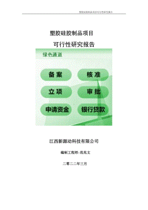 塑胶硅胶制品项目可行性研究报告-申请建议书用可修改样本.doc