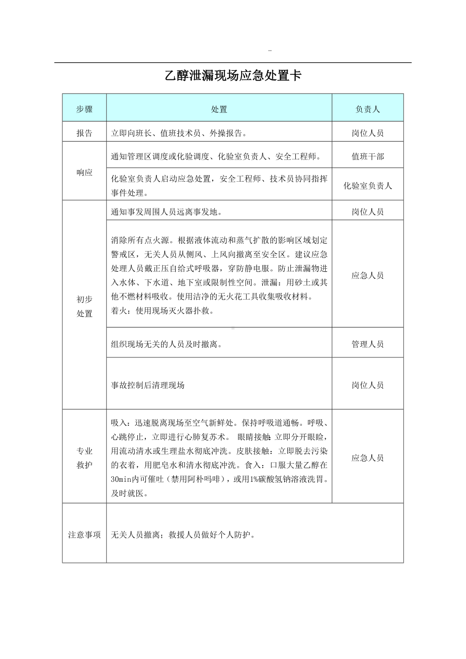 （处置卡模板）安全生产应急处置卡模板（危化品泄漏）参考模板范本.docx_第2页