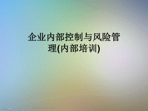 企业内部控制与风险管理(内部培训)课件.ppt