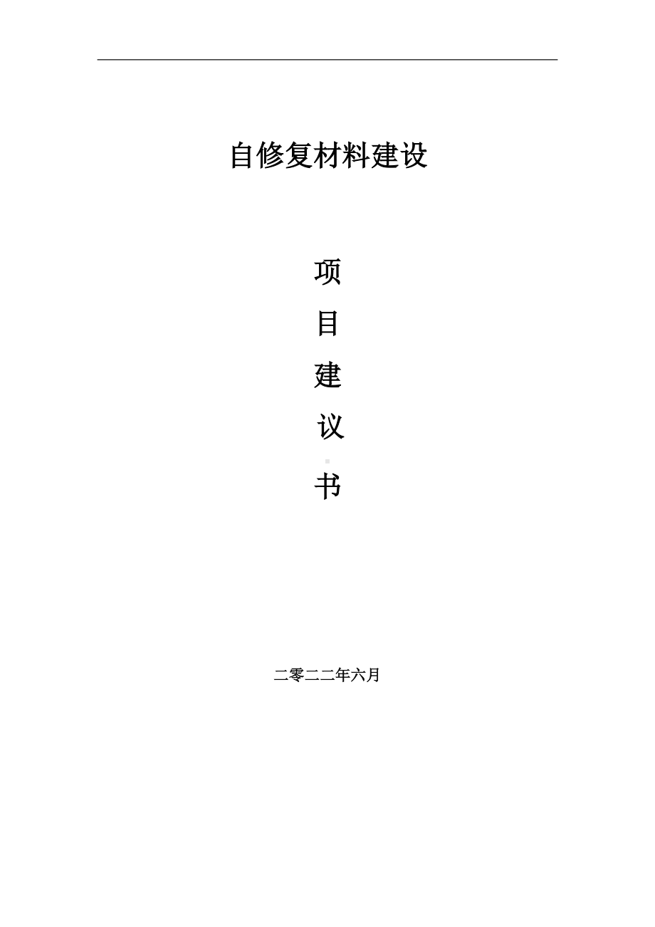 自修复材料项目建议书（写作模板）.doc_第1页