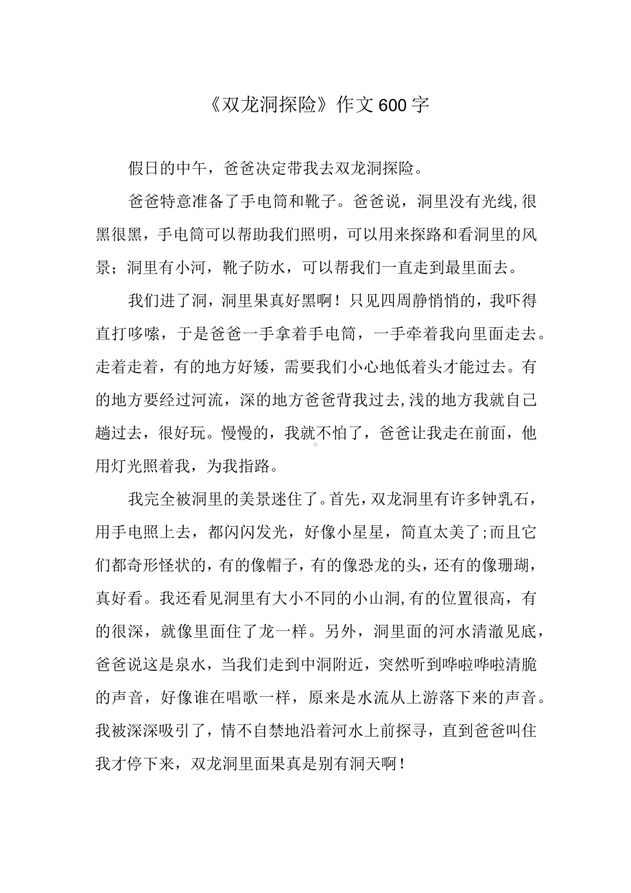 《双龙洞探险》作文600字.docx_第1页