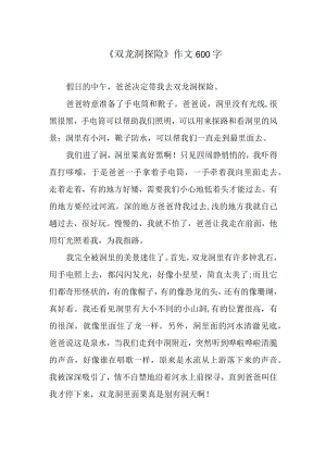 《双龙洞探险》作文600字.docx