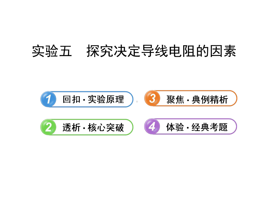 人教版高中物理一轮复习课件：实验5-探究决定导线电阻的因素.ppt_第1页