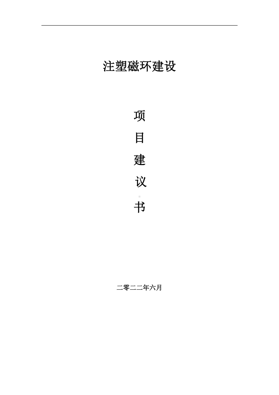 注塑磁环项目建议书（写作模板）.doc_第1页