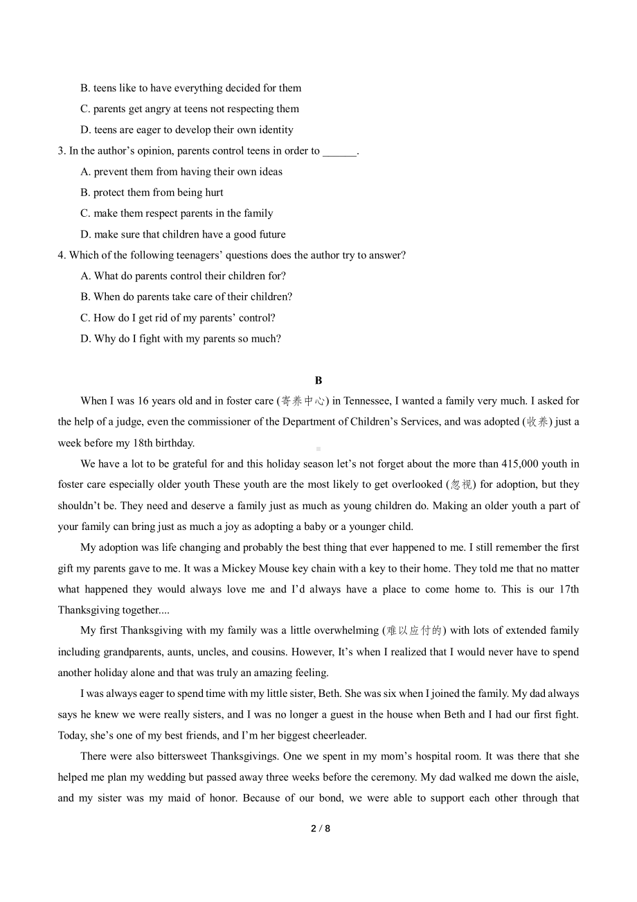 南京市南师附中2020-2021高一上学期英语10月月考试卷及答案.pdf_第2页