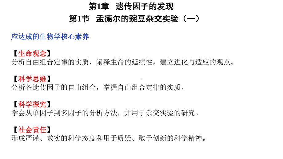 人教版高中生物必修2第一章第二节孟德尔豌豆杂交实验课件.pptx_第1页