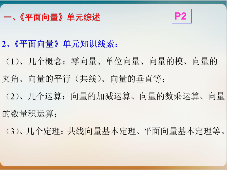 人教A版高中数学必修四单元教学课件：-核心素养视角下单元教学的实践以《平面向量》为例.ppt_第3页