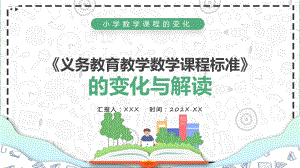 讲座《义务教育教学新课程标准》的变化与解读绿色卡通风小学数学课程的变化实用（ppt）.pptx