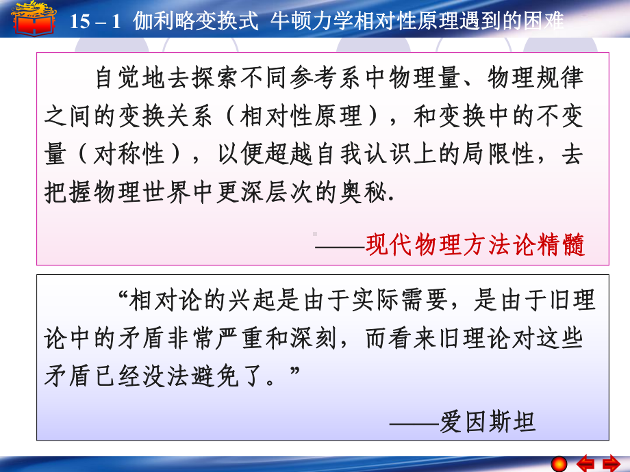 伽利略变换关系牛顿力学相对性原理遇到的的困难课件.ppt_第2页