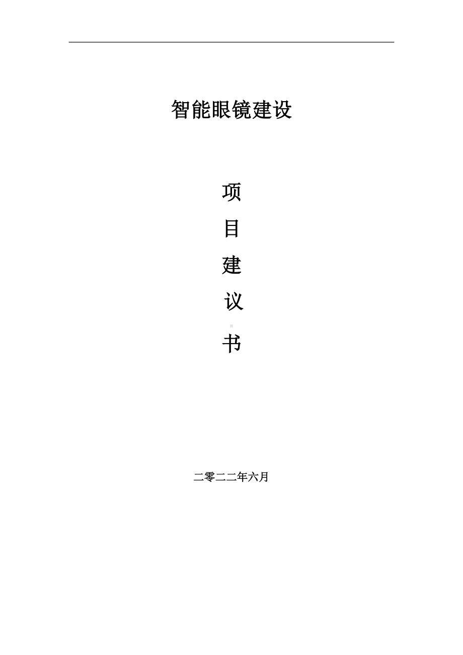 智能眼镜项目建议书（写作模板）.doc_第1页