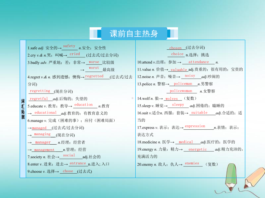 中考英语复习课本知识点梳理-19九全Units7-8课件人教新目标版.ppt_第2页