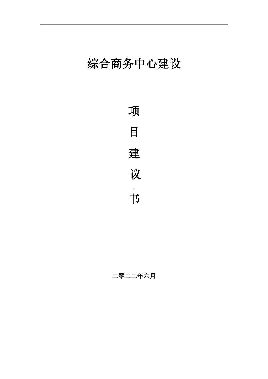 综合商务中心项目建议书（写作模板）.doc_第1页