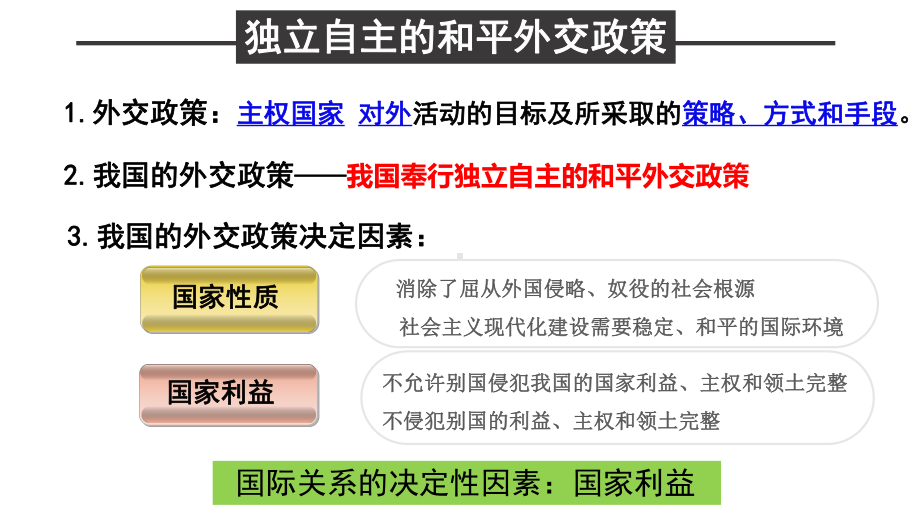 人教版我国外交政策的基本目标和宗旨(新版)(高中政治)1课件.pptx_第3页