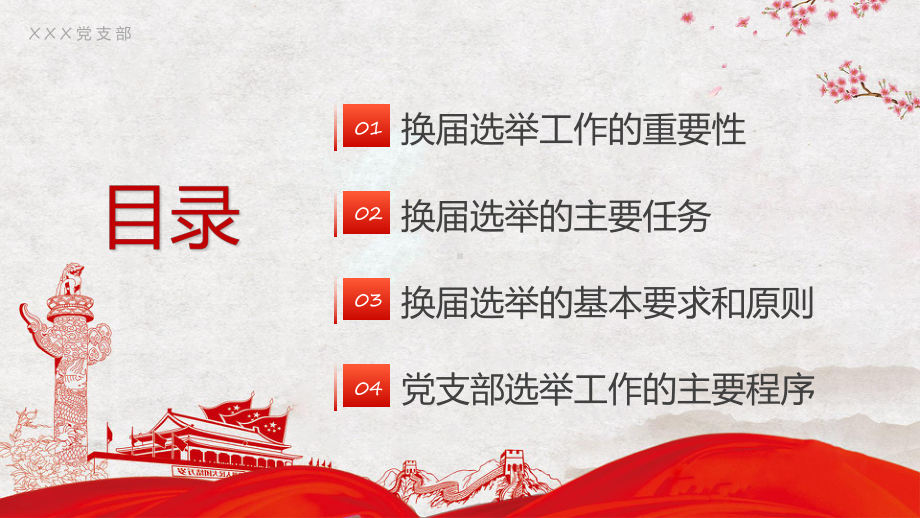 课件支部换届选举工作程序红色简约党支部换届选举工作程序（ppt）.pptx_第2页