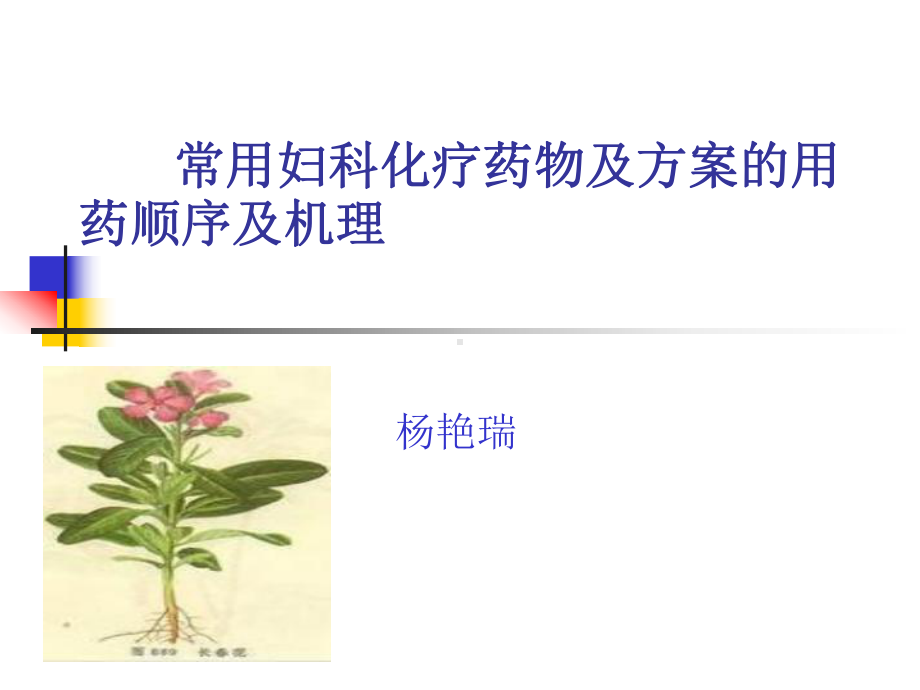 常用妇科化疗药物及方案的用药顺序及机理概述(-59张)课件.ppt_第1页