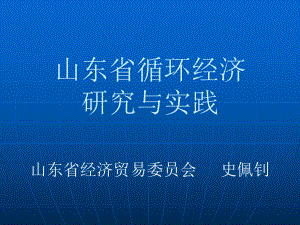 山东省循环经济研究与实践-山东省经济和信息化委员会课件.ppt