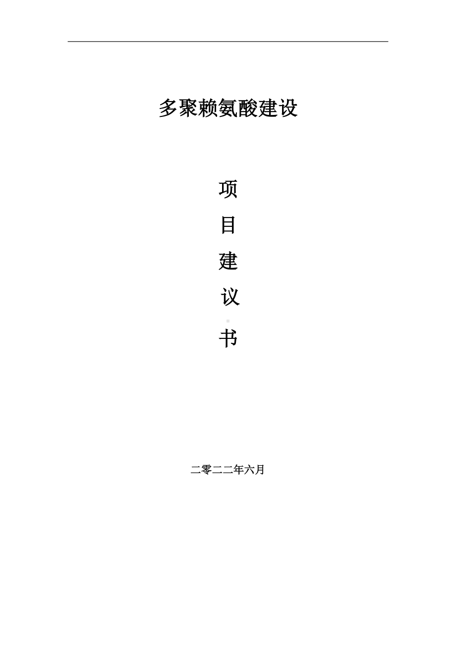 多聚赖氨酸项目建议书（写作模板）.doc_第1页