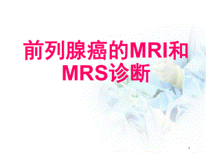 前列腺癌的MRI和MRS诊断医学课件.ppt