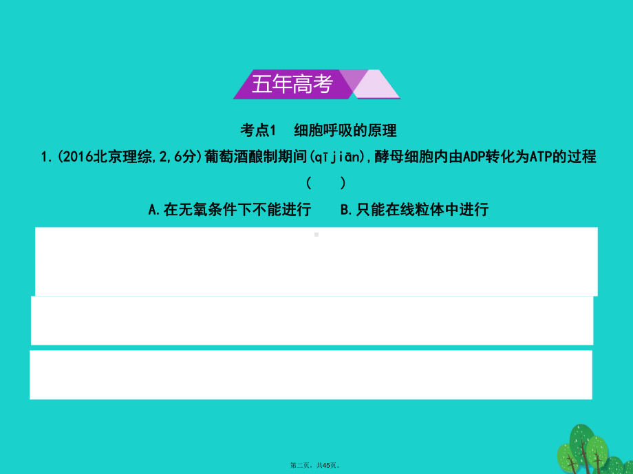 北京市高考生物专题复习专题5细胞呼吸课件新人教版.ppt_第2页