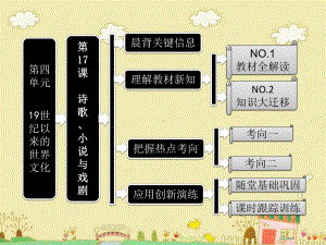 历史岳麓版必修ⅲ第17课-诗歌、小说与戏剧-课件.ppt