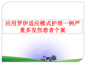 应用罗伊适应模式护理一例严重多发伤患者个案课件.ppt