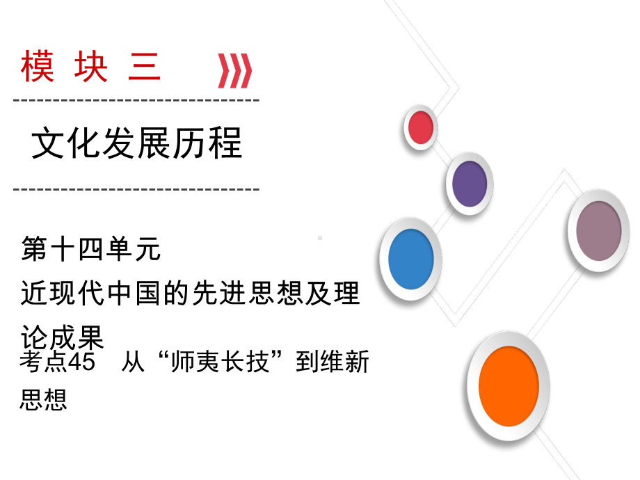 大一轮高考总复习历史(人教版)课件：考点45-从“师夷长技”到维新思想.ppt_第1页