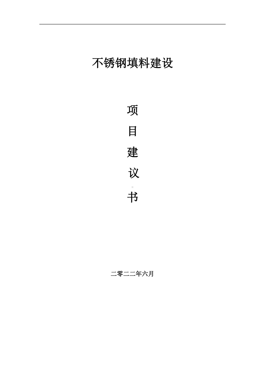 不锈钢填料项目建议书（写作模板）.doc_第1页