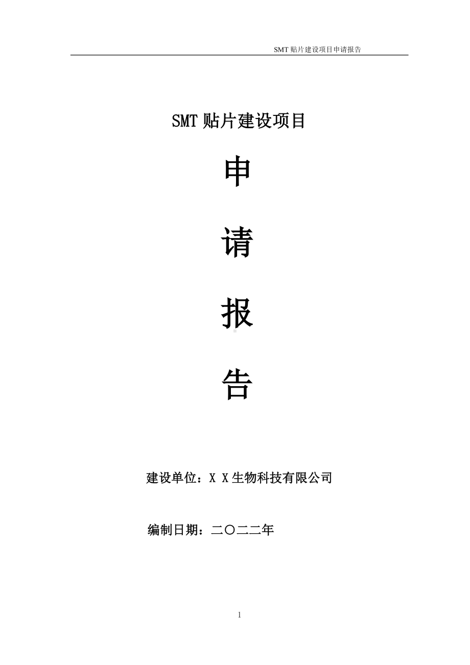 SMT贴片建设项目申请报告 （可编辑案例）.doc_第1页