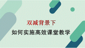 双减背景下高效课堂教学策略课件.pptx