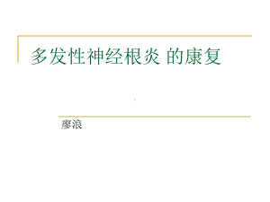 多发性神经根炎的课件.ppt