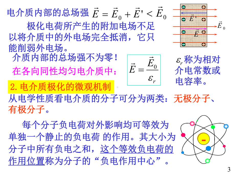 大学物理电磁学部分07电介质的极化和介质中的高斯定理课件.ppt_第3页