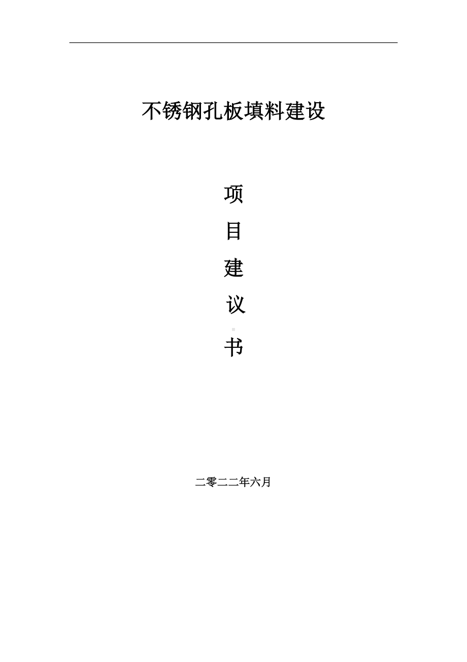 不锈钢孔板填料项目建议书（写作模板）.doc_第1页