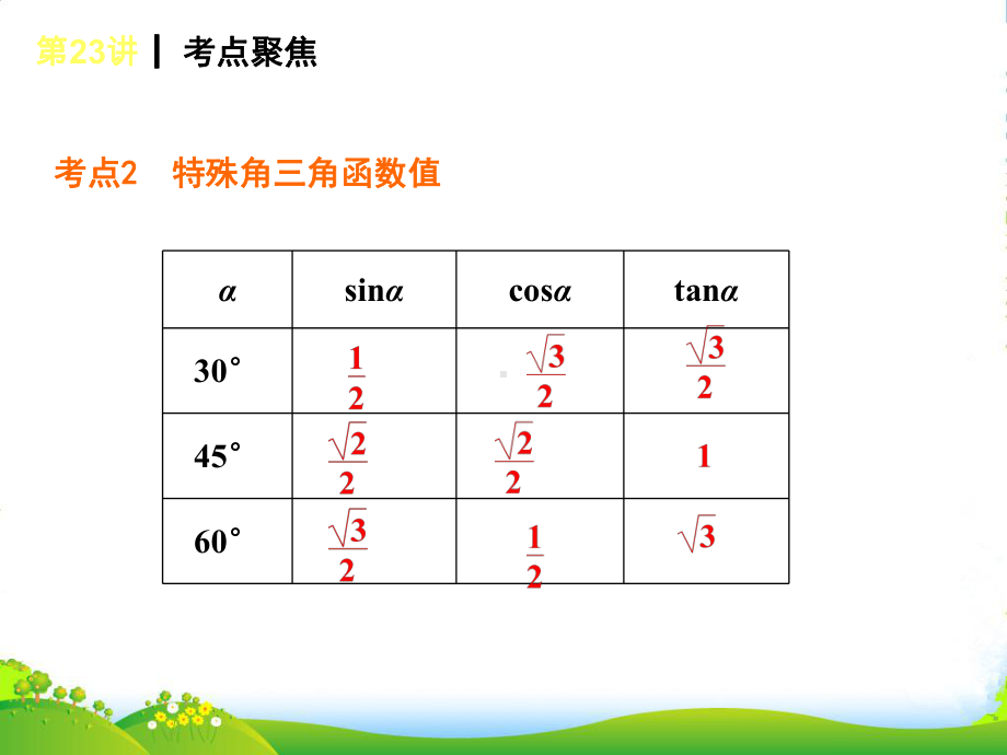 全国中考数学复习方案-第23讲-锐角三角函数课件-新人教版.ppt_第3页