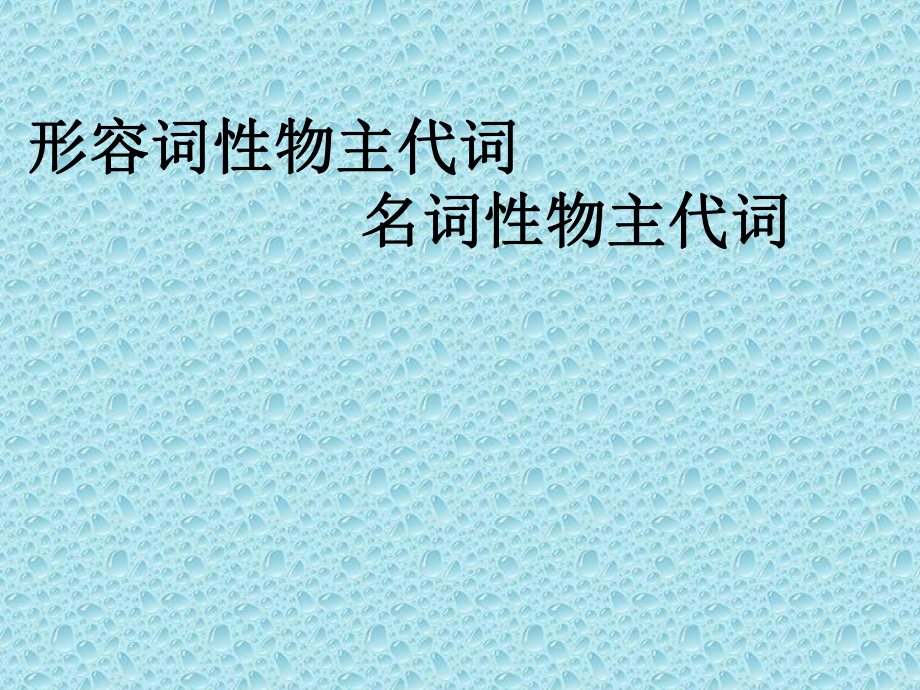 形容词性物主代词和名词性物主代词课件.ppt_第1页