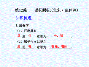 古诗文知识梳理-文言文部分-第12篇-岳阳楼记课件.pptx