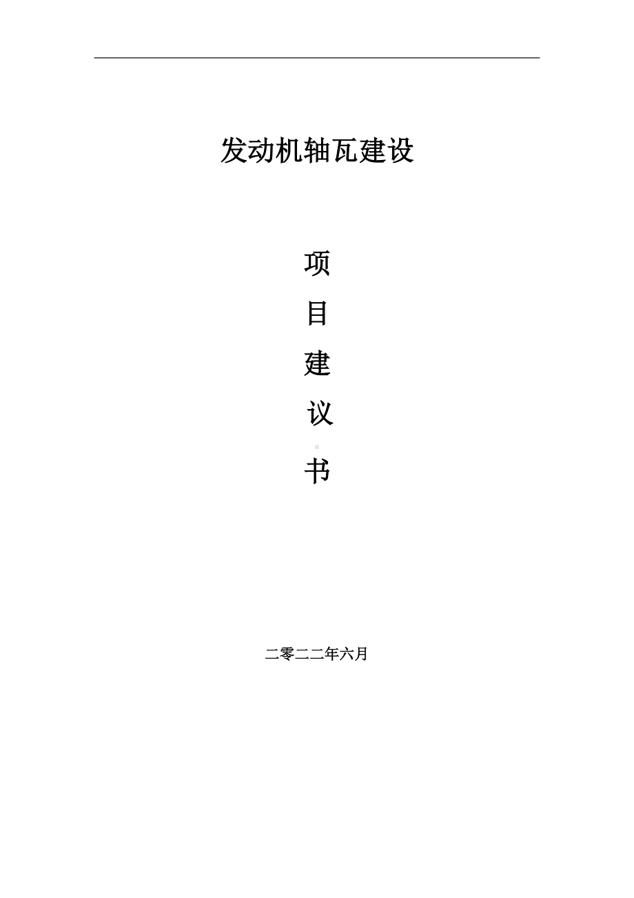 发动机轴瓦项目建议书（写作模板）.doc_第1页