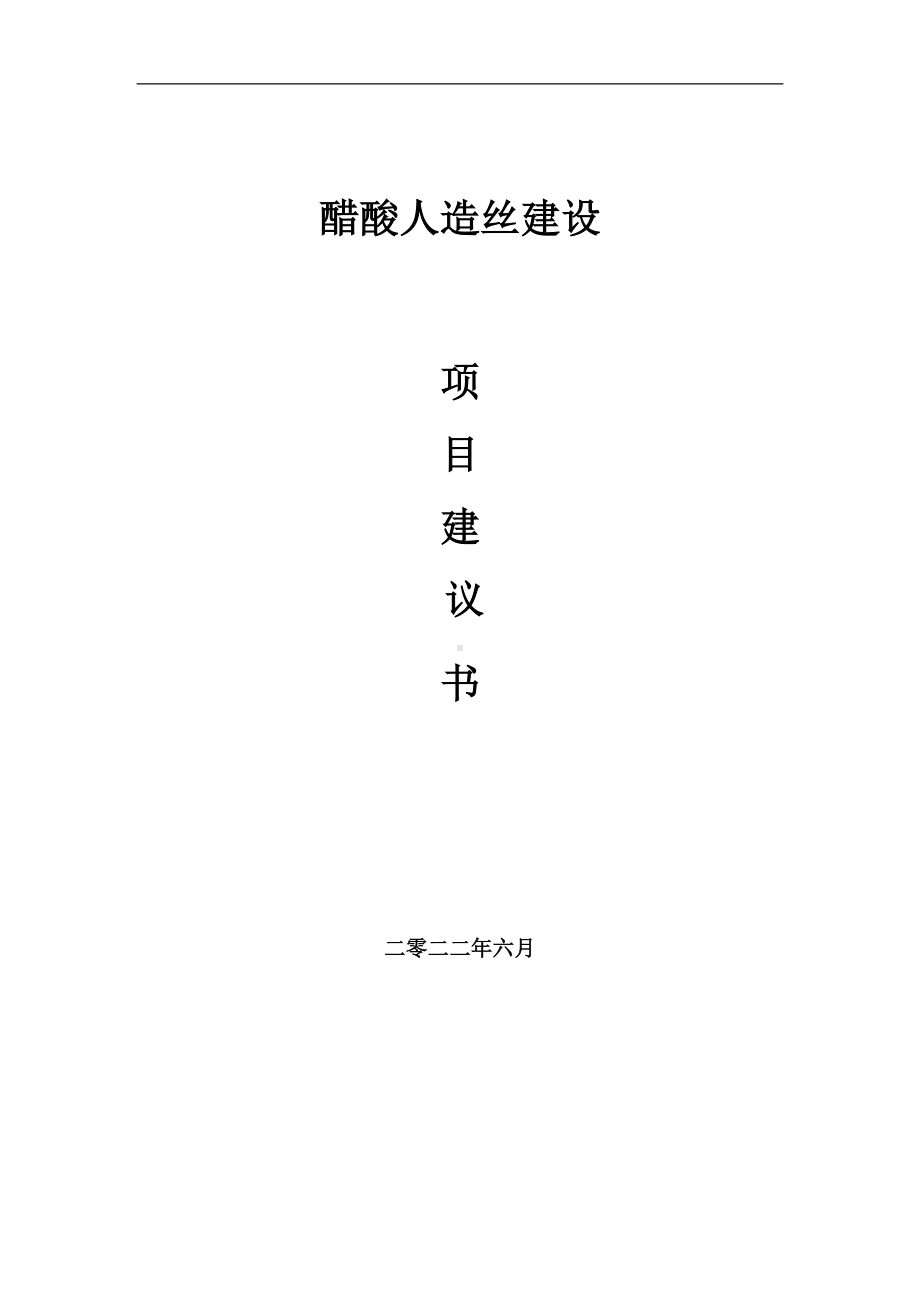 醋酸人造丝项目建议书（写作模板）.doc_第1页