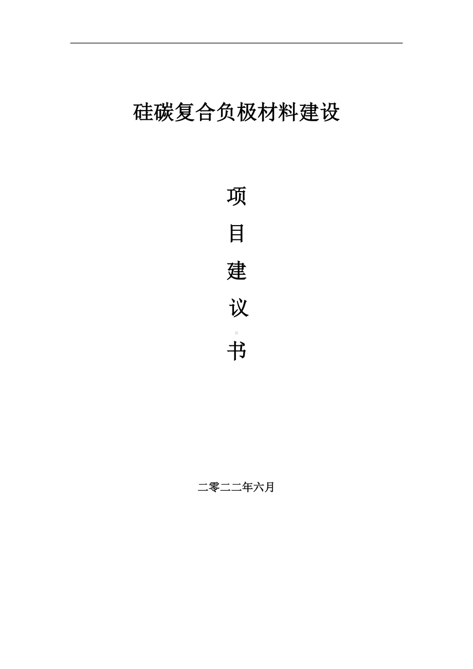 硅碳复合负极材料项目建议书（写作模板）.doc_第1页