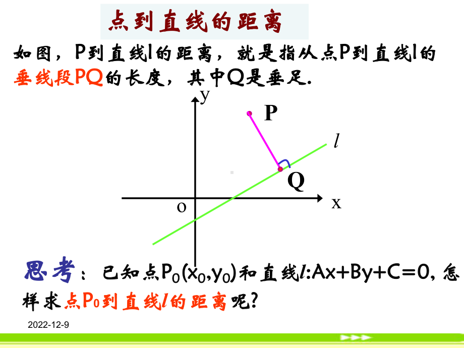 向量的应用-点到直线的距离公式课件.ppt_第3页