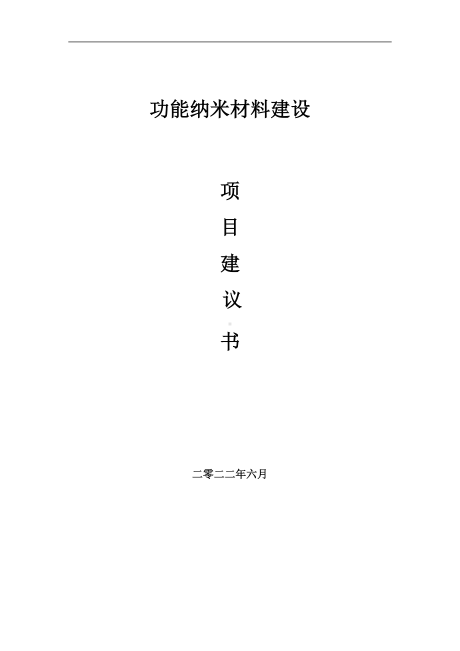 功能纳米材料项目建议书（写作模板）.doc_第1页