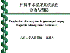 妇科手术泌尿系统损伤诊治与预防共29张课件.ppt