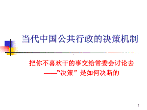 当代中国公共行政的决策机制讲义课件.ppt