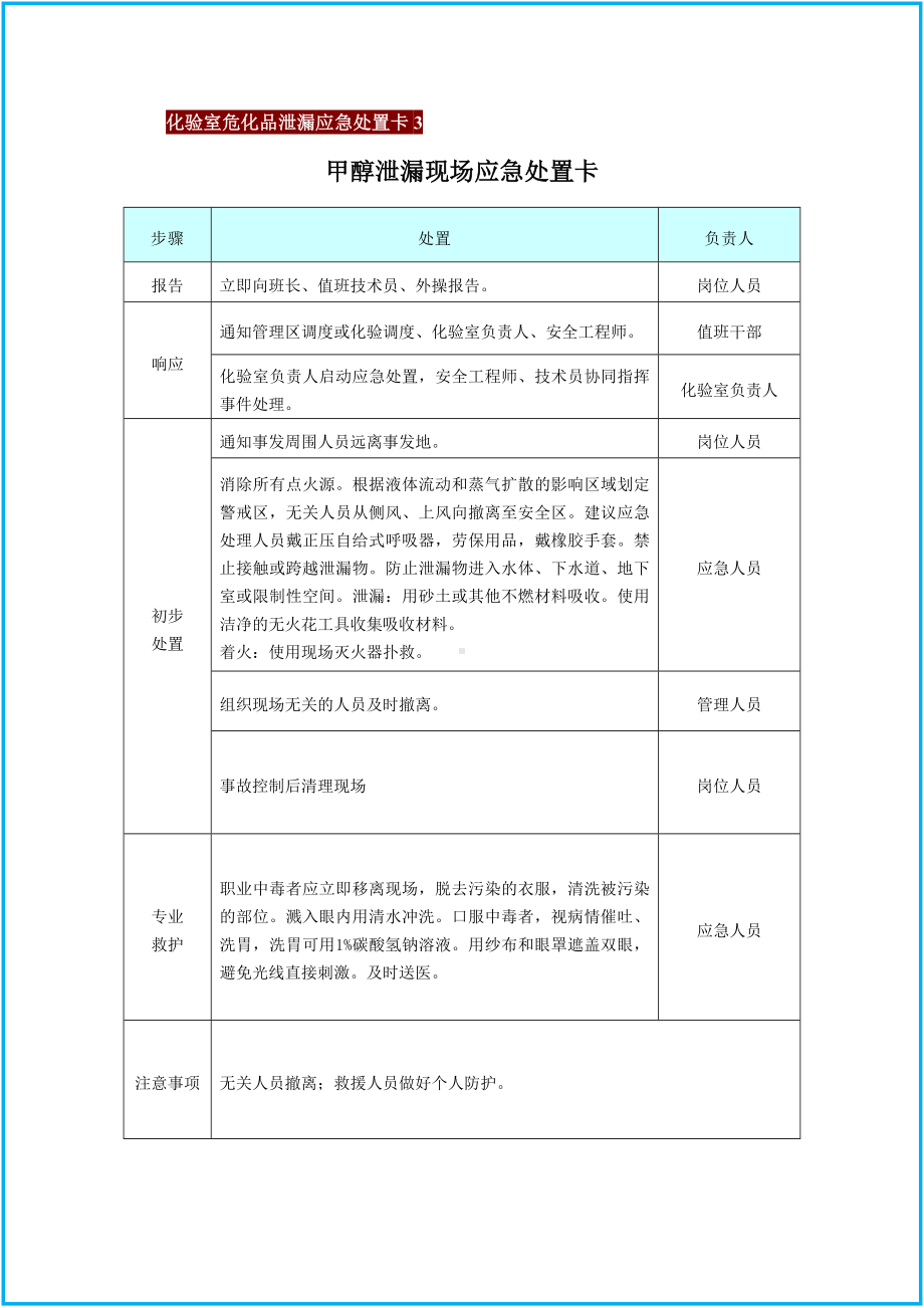 车间常见化验室危化品应急处置卡参考模板范本.docx_第3页