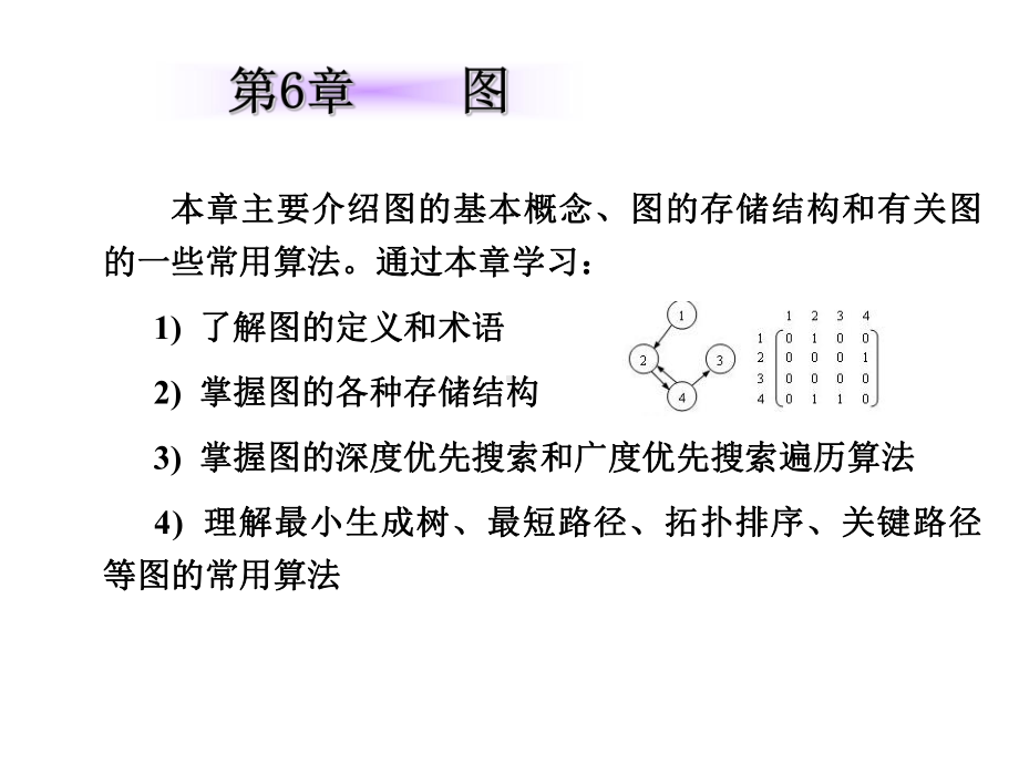 本章主要介绍图的基本概念、图的存储结构和有关图的一些常课件.ppt_第1页